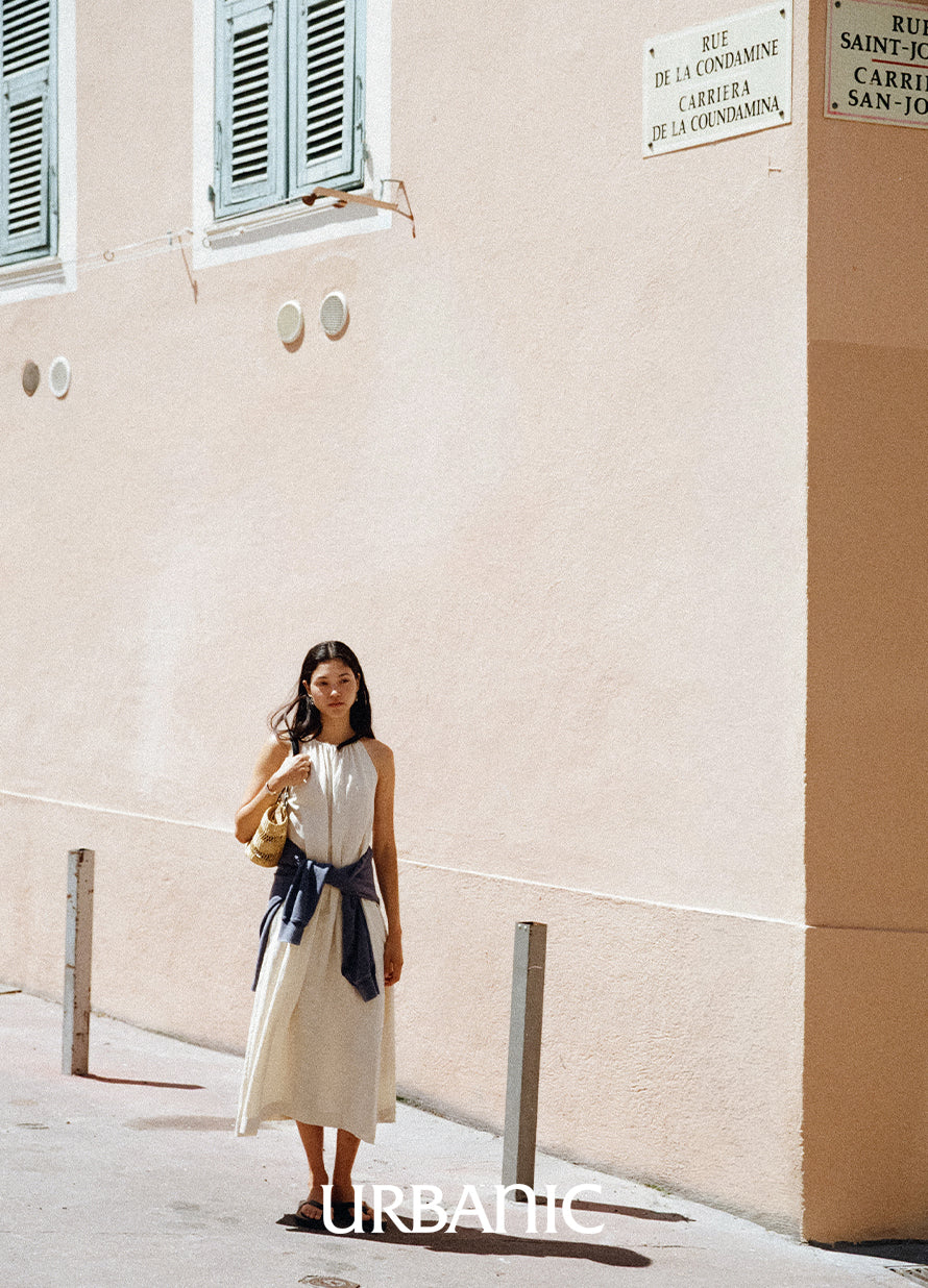 Antibes Halter Dress (LightBeige)