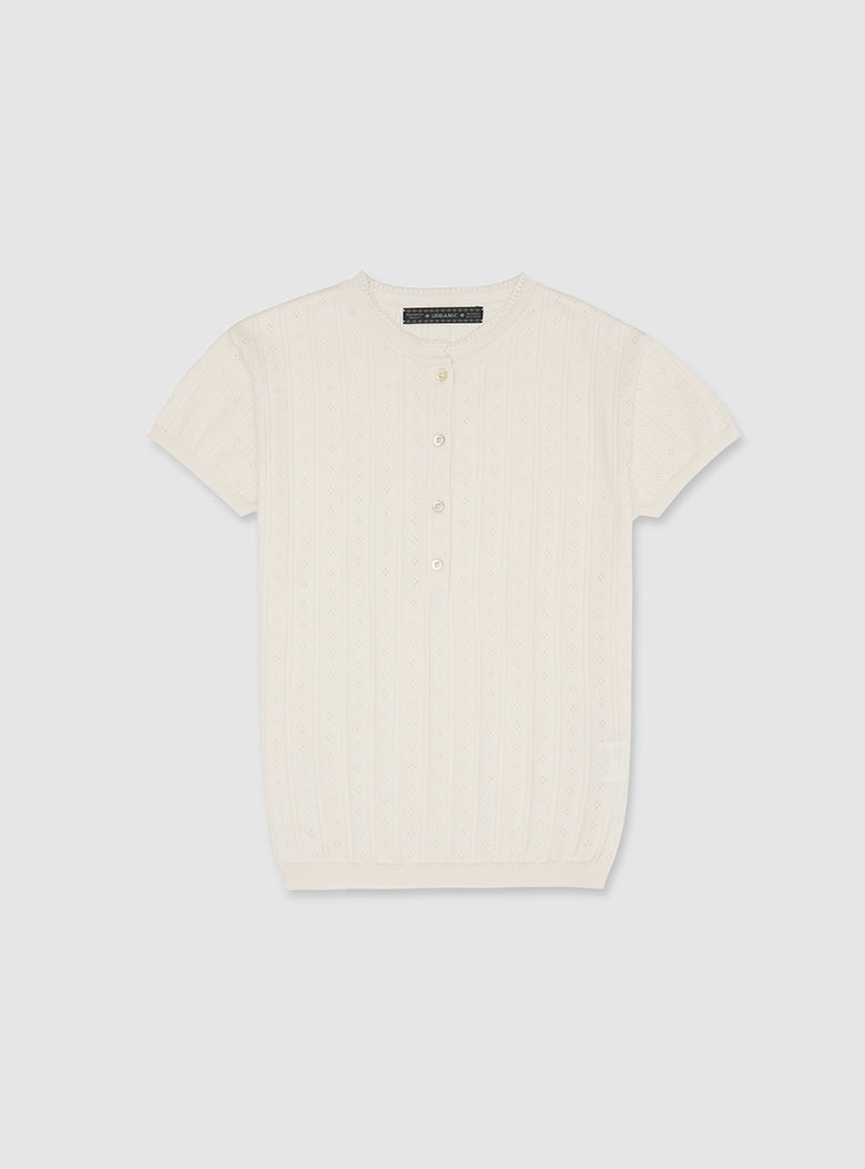 Foret Button Short Sleeve Knit