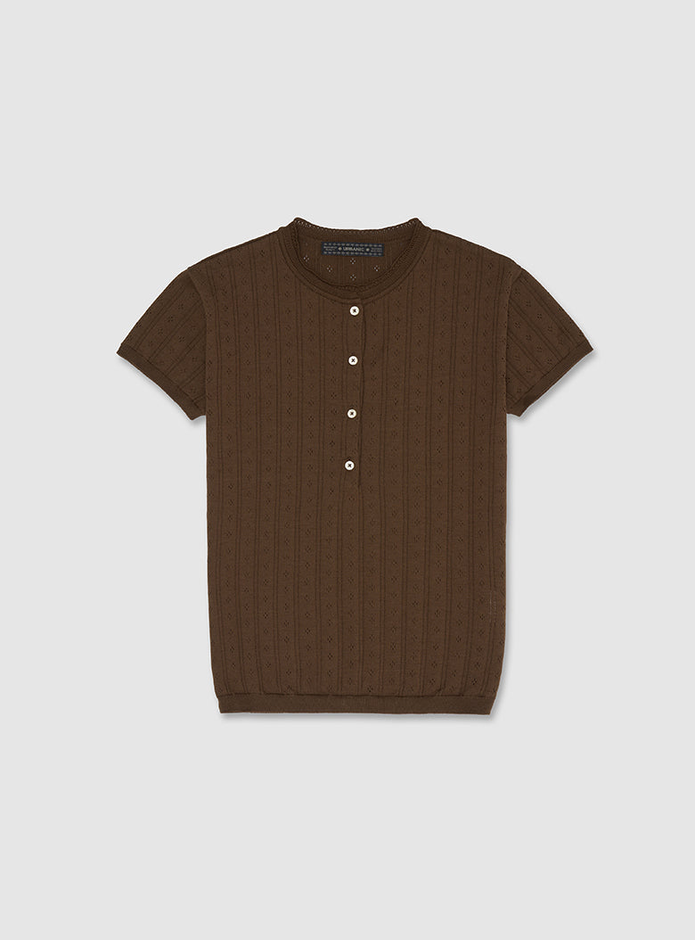 Foret Button Short Sleeve Knit