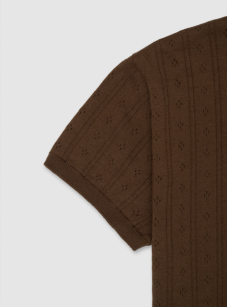 Foret Button Short Sleeve Knit