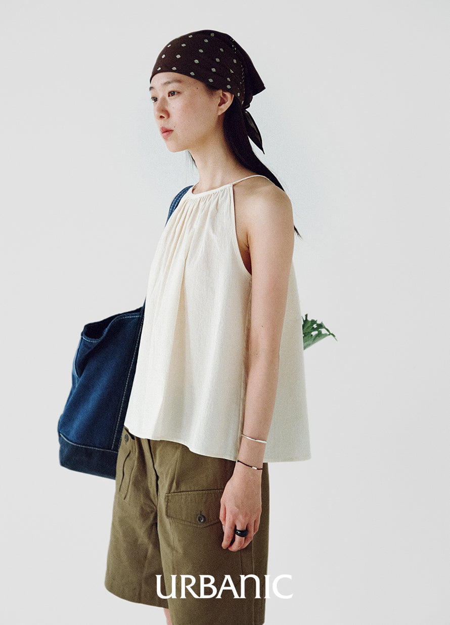 Antibes Halter Blouse (Cream)