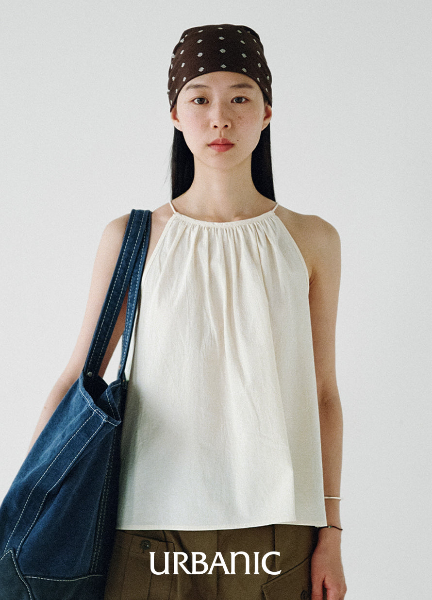 Antibes Halter Blouse (Cream)
