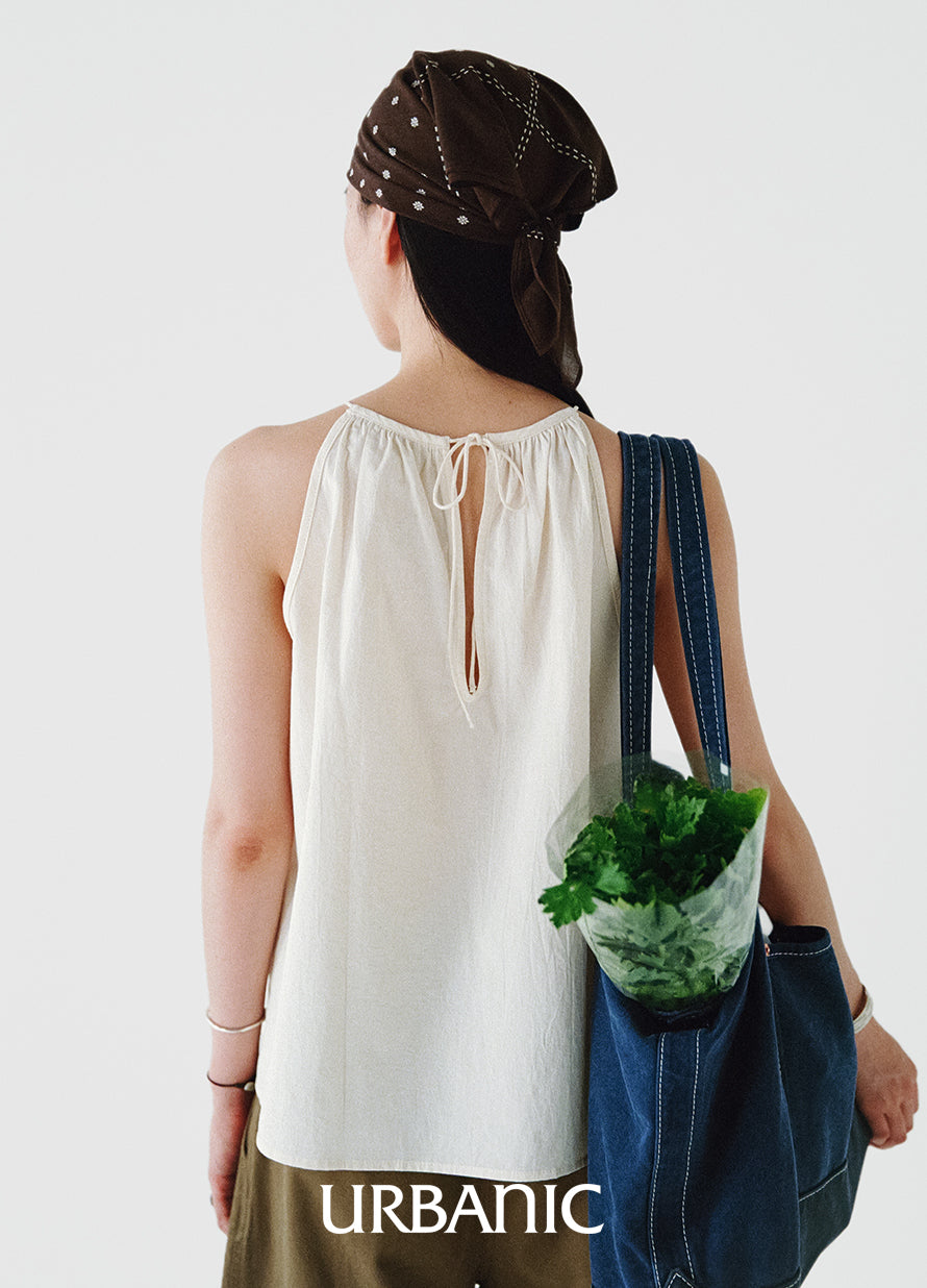 Antibes Halter Blouse (Cream)
