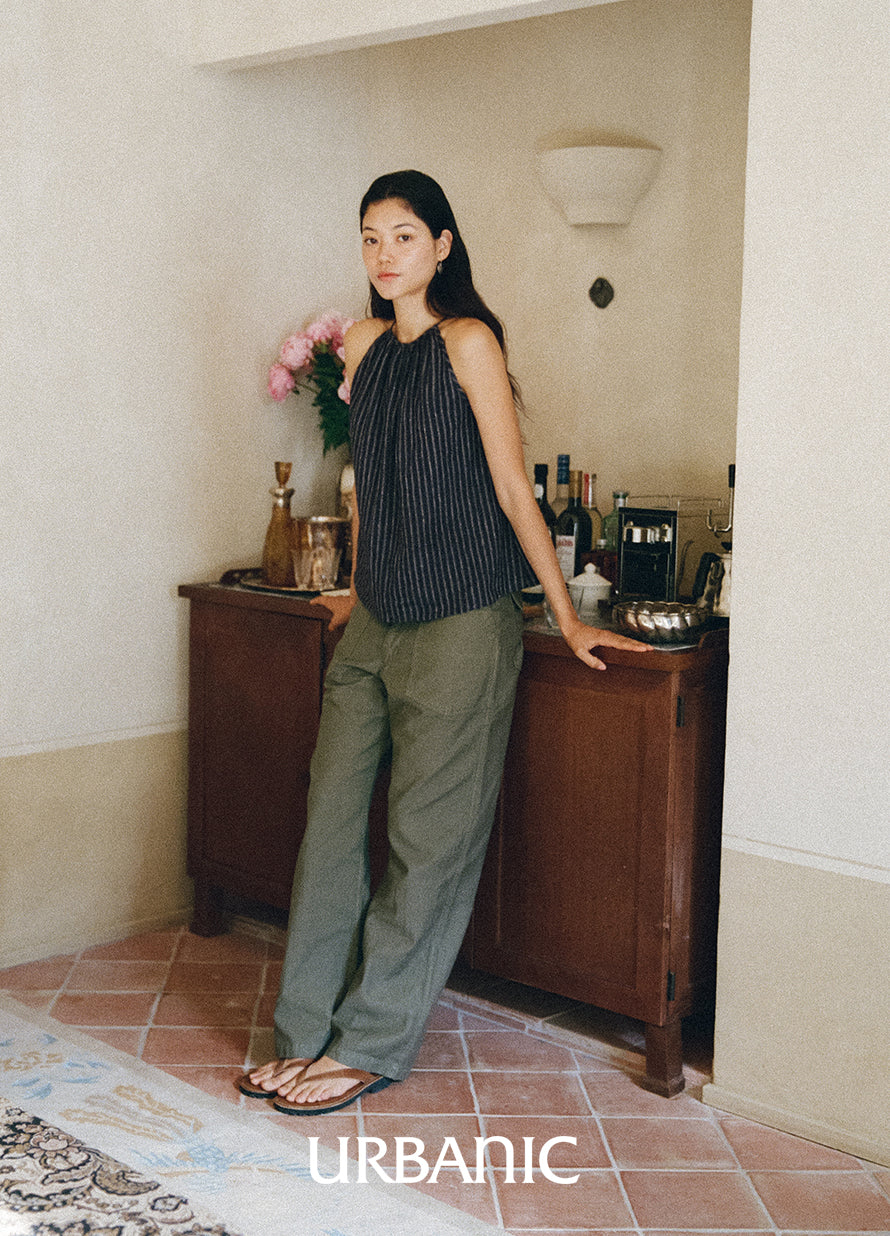 Antibes Halter Blouse (Navy)