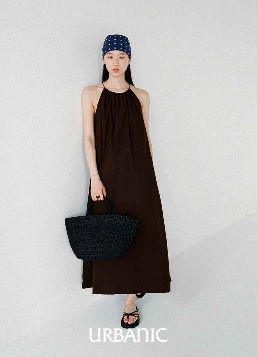 Antibes Halter Dress (Brown)