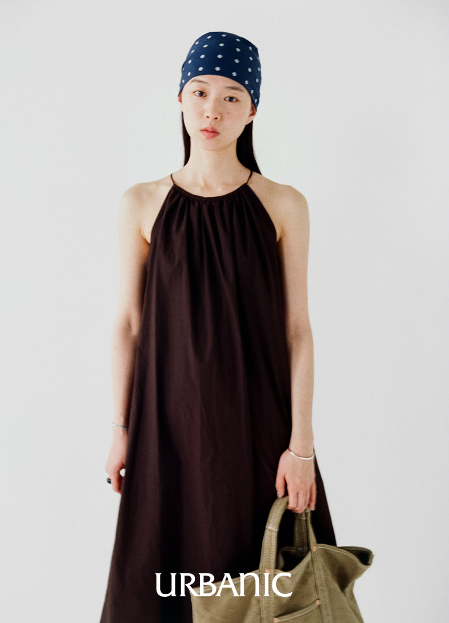 Antibes Halter Dress (Brown)