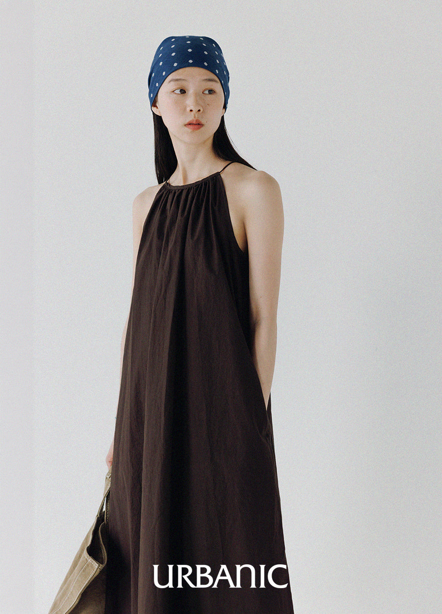 Antibes Halter Dress (Brown)