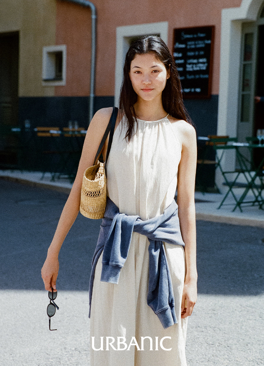 Antibes Halter Dress (LightBeige)
