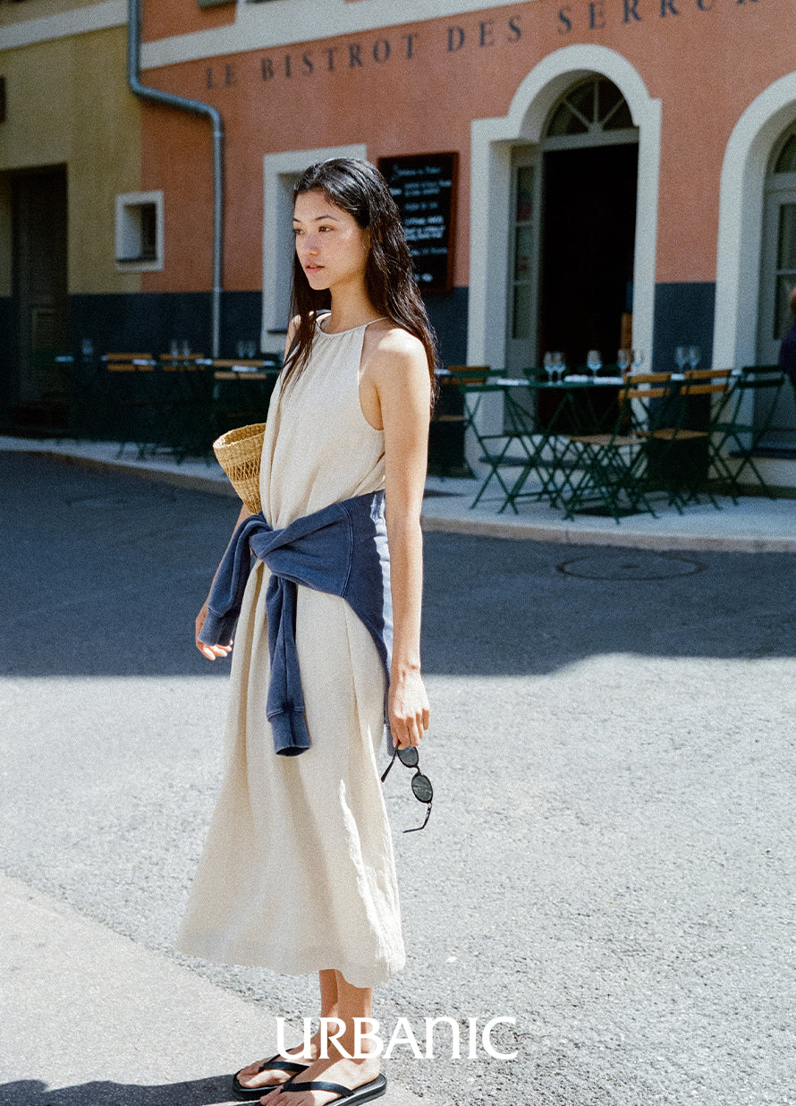 Antibes Halter Dress (LightBeige)