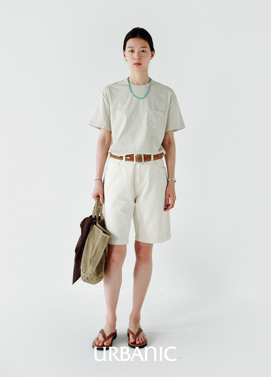 Ecru 5 Pocket Shorts
