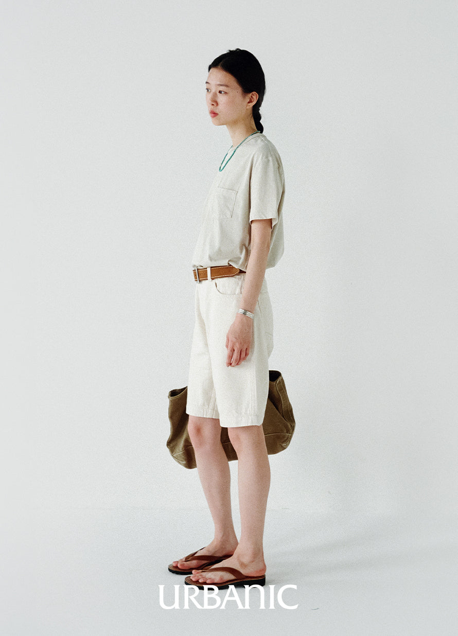 Ecru 5 Pocket Shorts