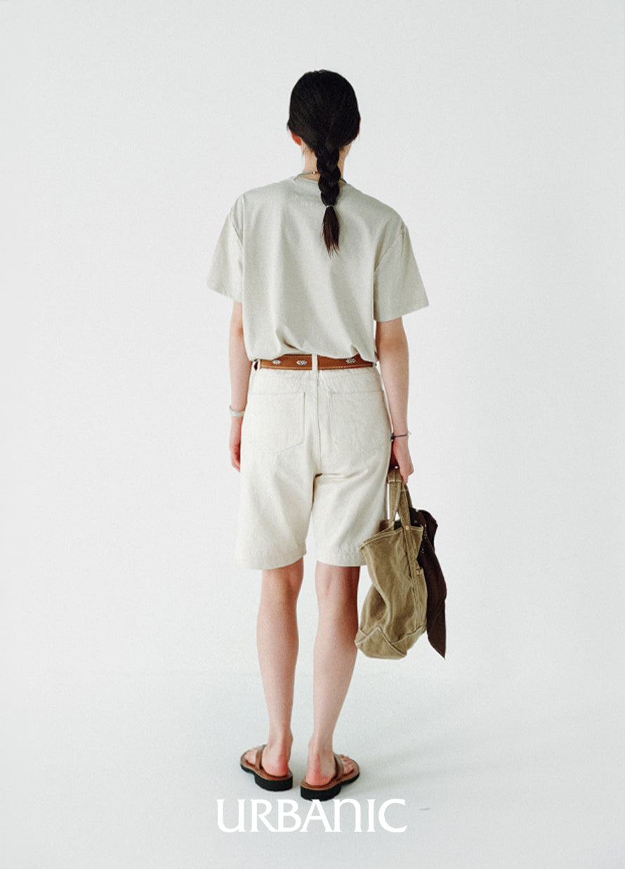 Ecru 5 Pocket Shorts
