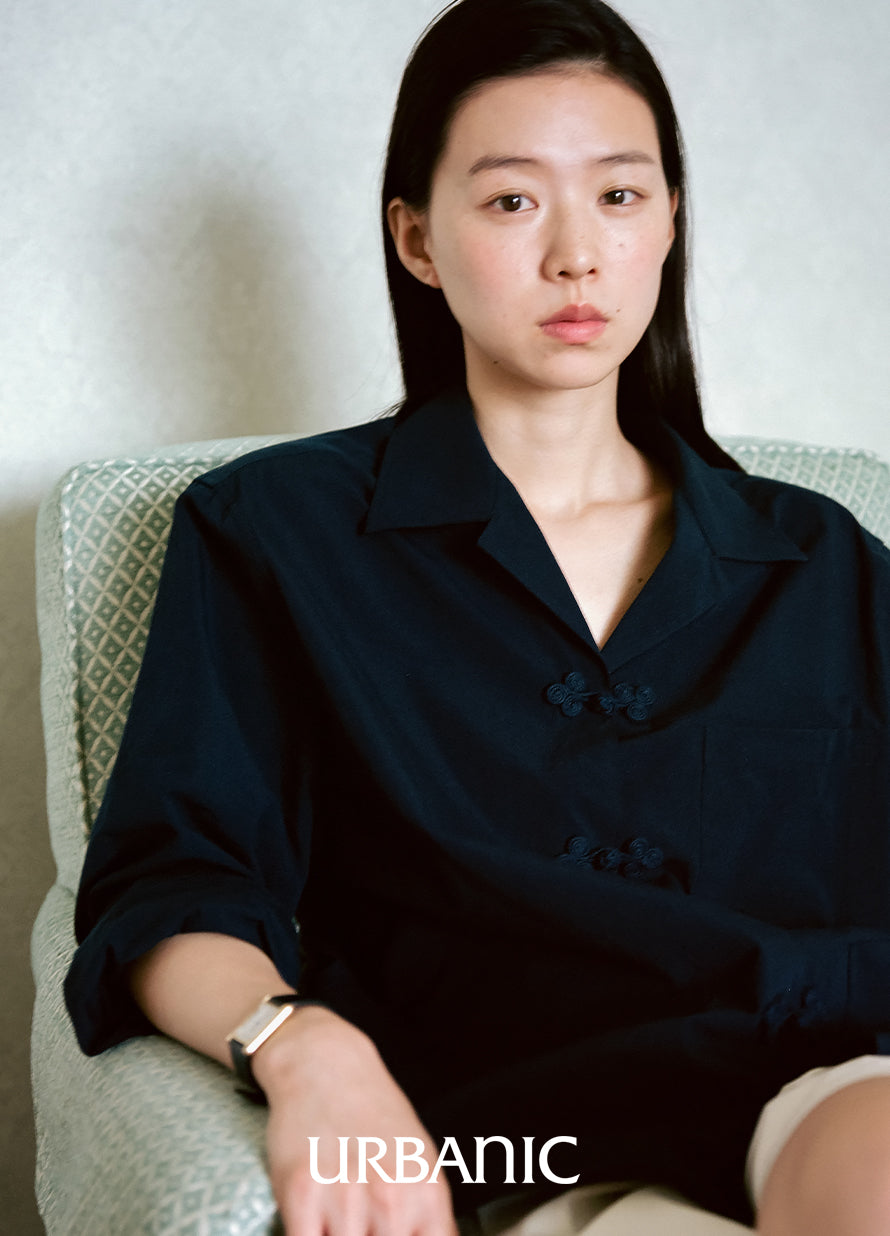 Frog Button Shirt (Navy)