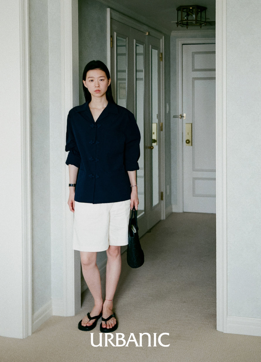 Frog Button Shirt (Navy)