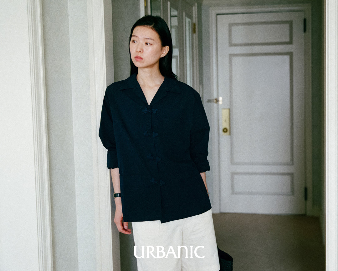 Frog Button Shirt (Navy)