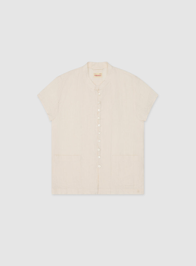 Mandarin Linen Blouse