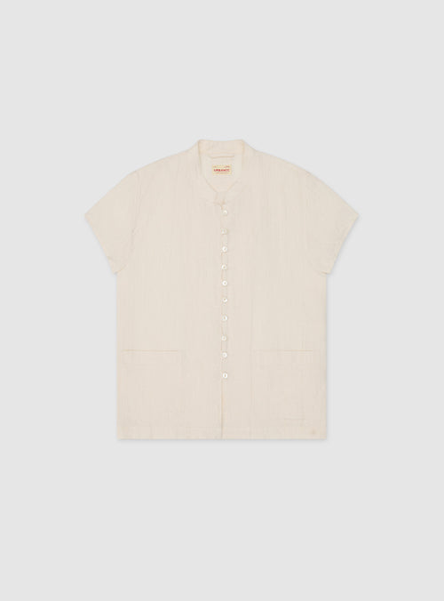 Mandarin Linen Blouse