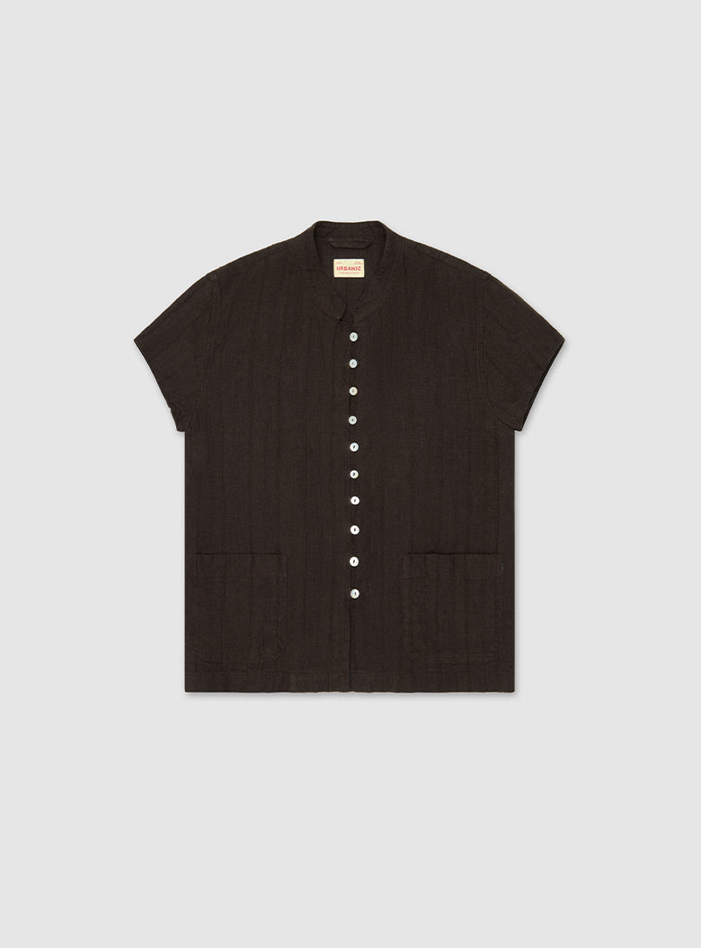 Mandarin Linen Blouse