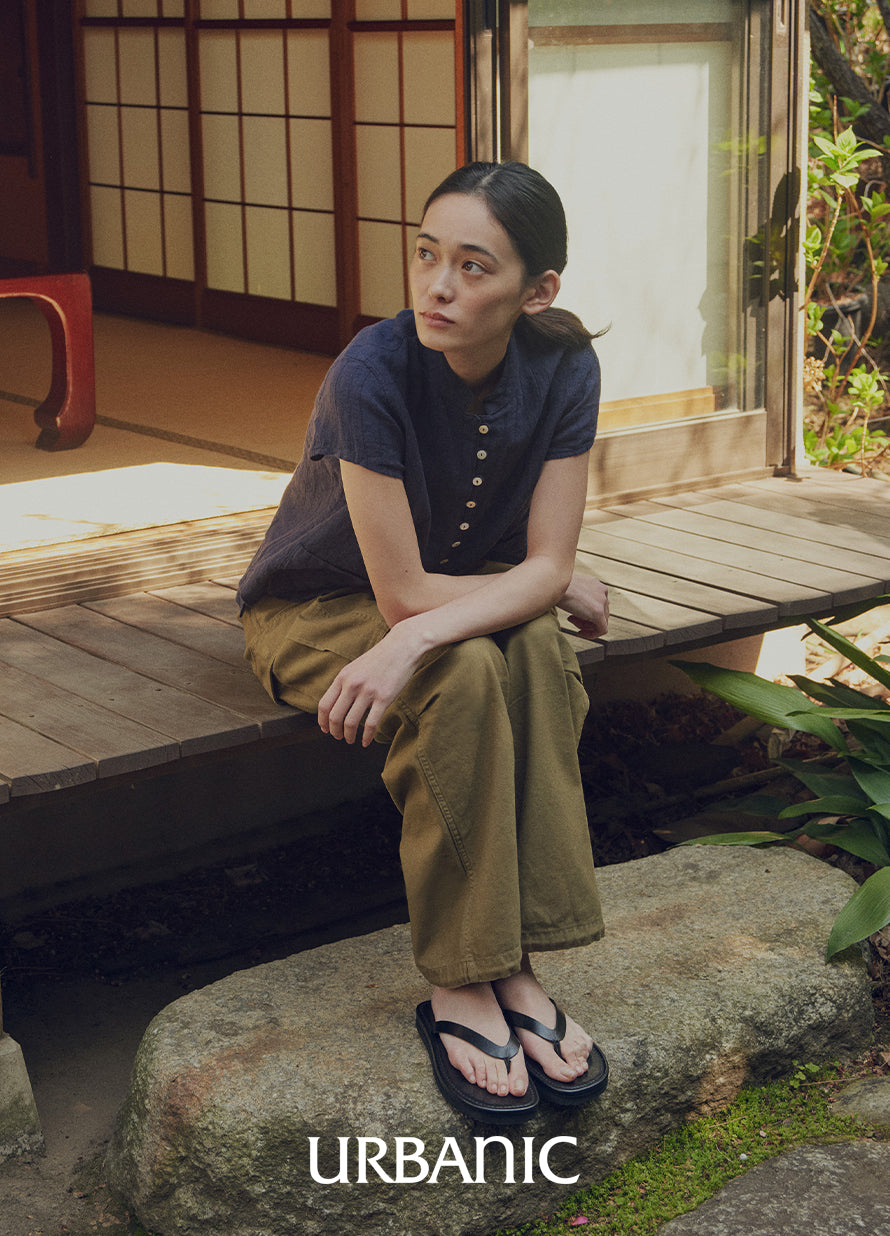 Mandarin Linen Blouse