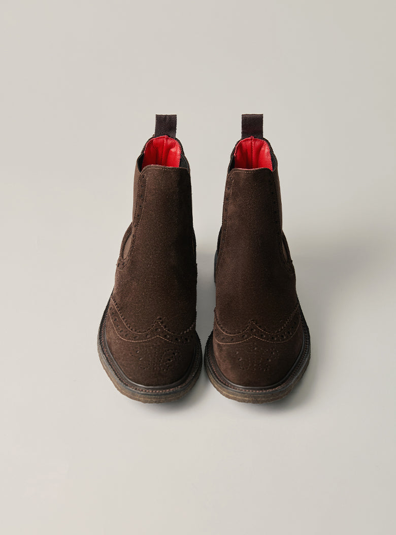 Suede Brogue Chelsea
