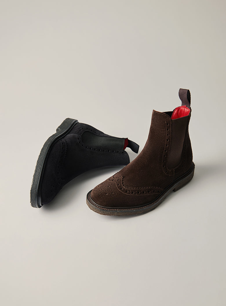 Suede Brogue Chelsea