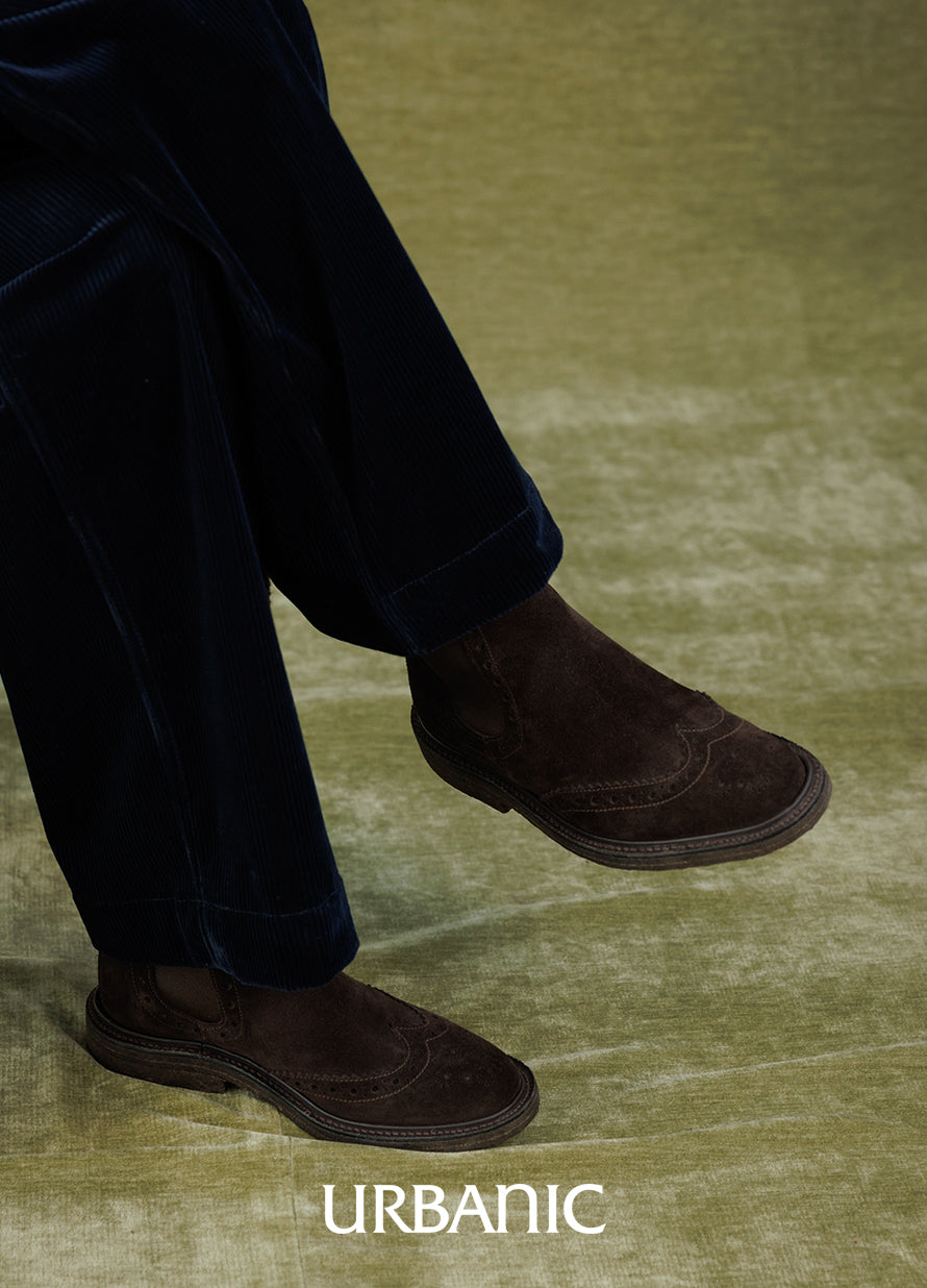 Suede Brogue Chelsea