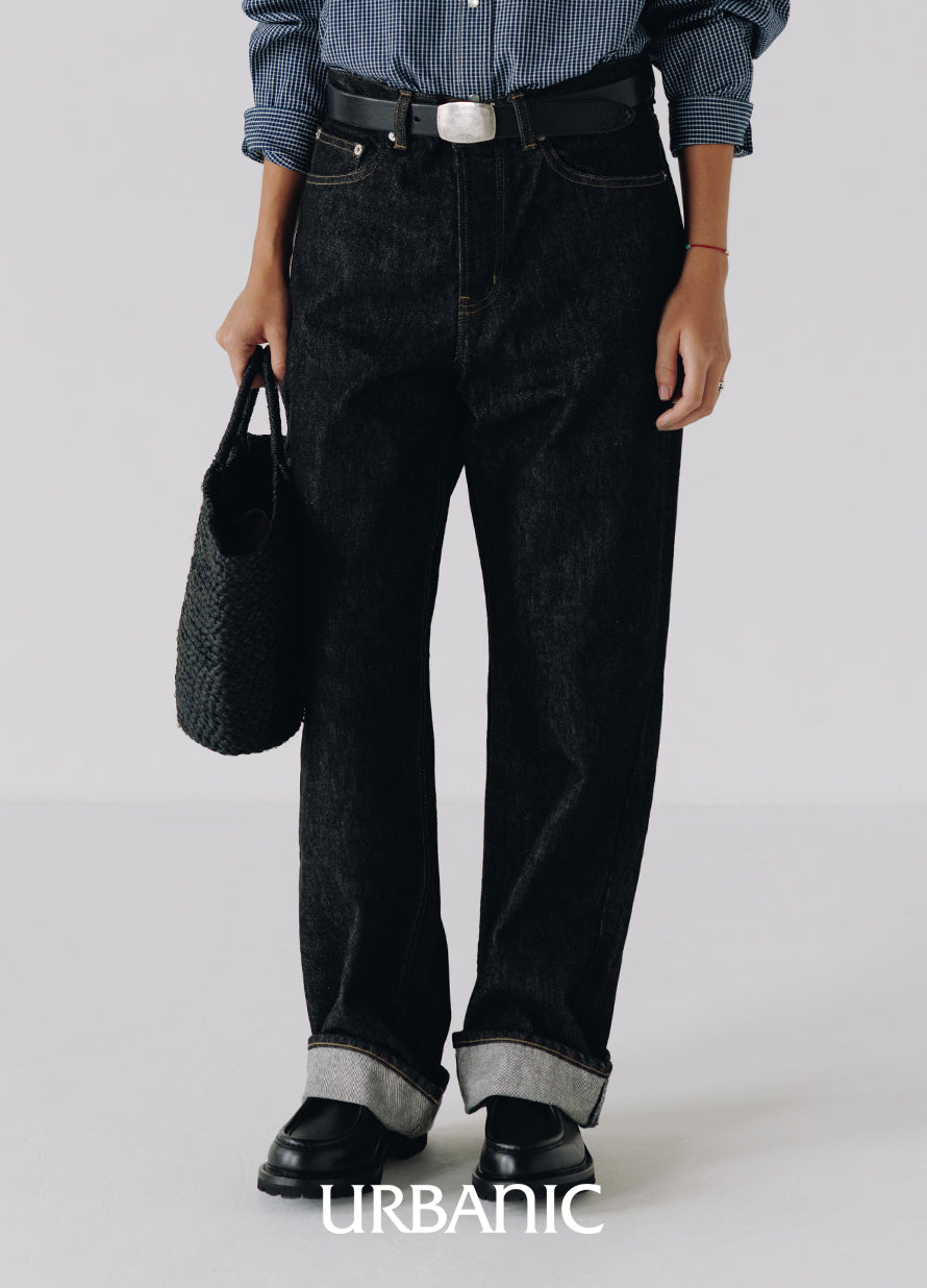 Black Standard Denim Pants
