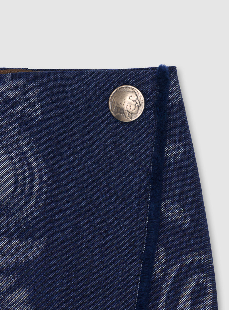 Indigo Paisley Wrap Skirt