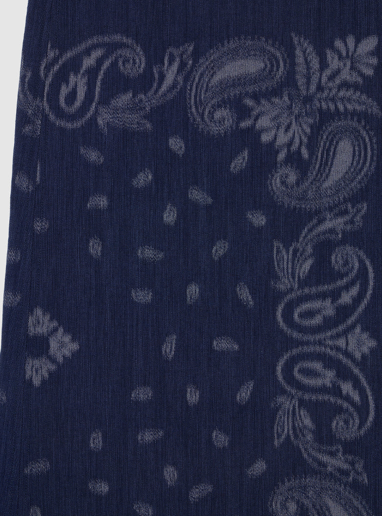 Indigo Paisley Wrap Skirt
