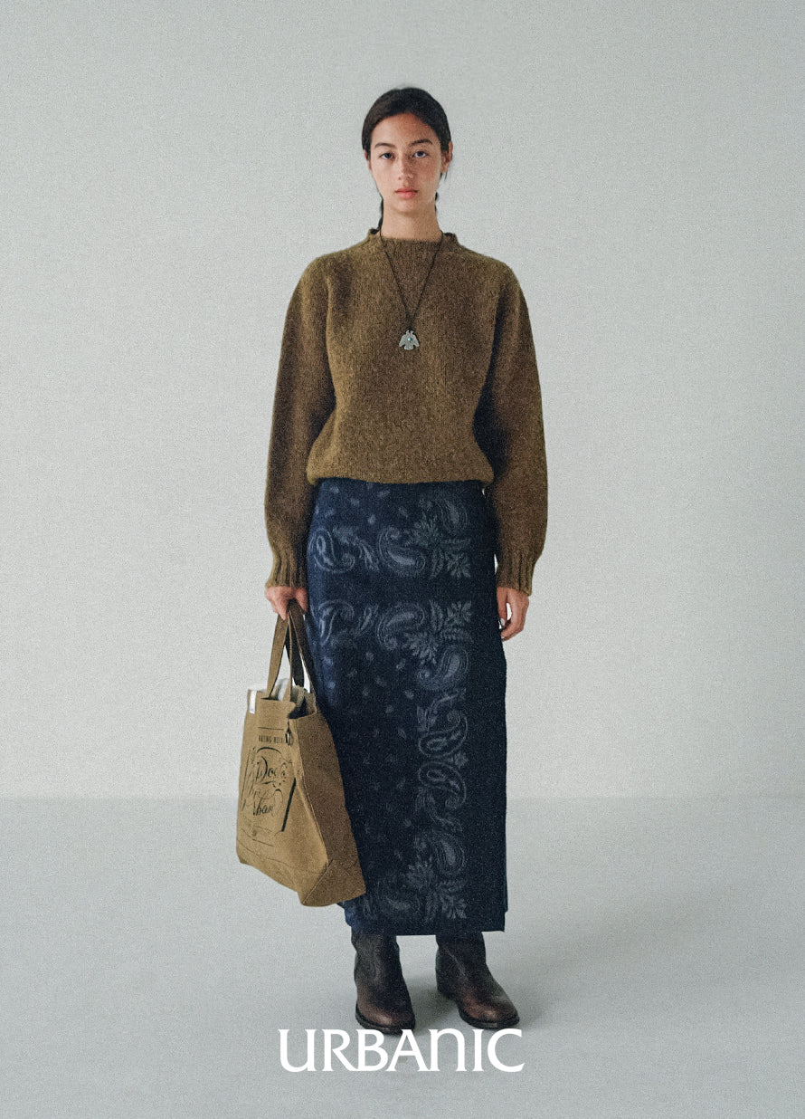 Indigo Paisley Wrap Skirt