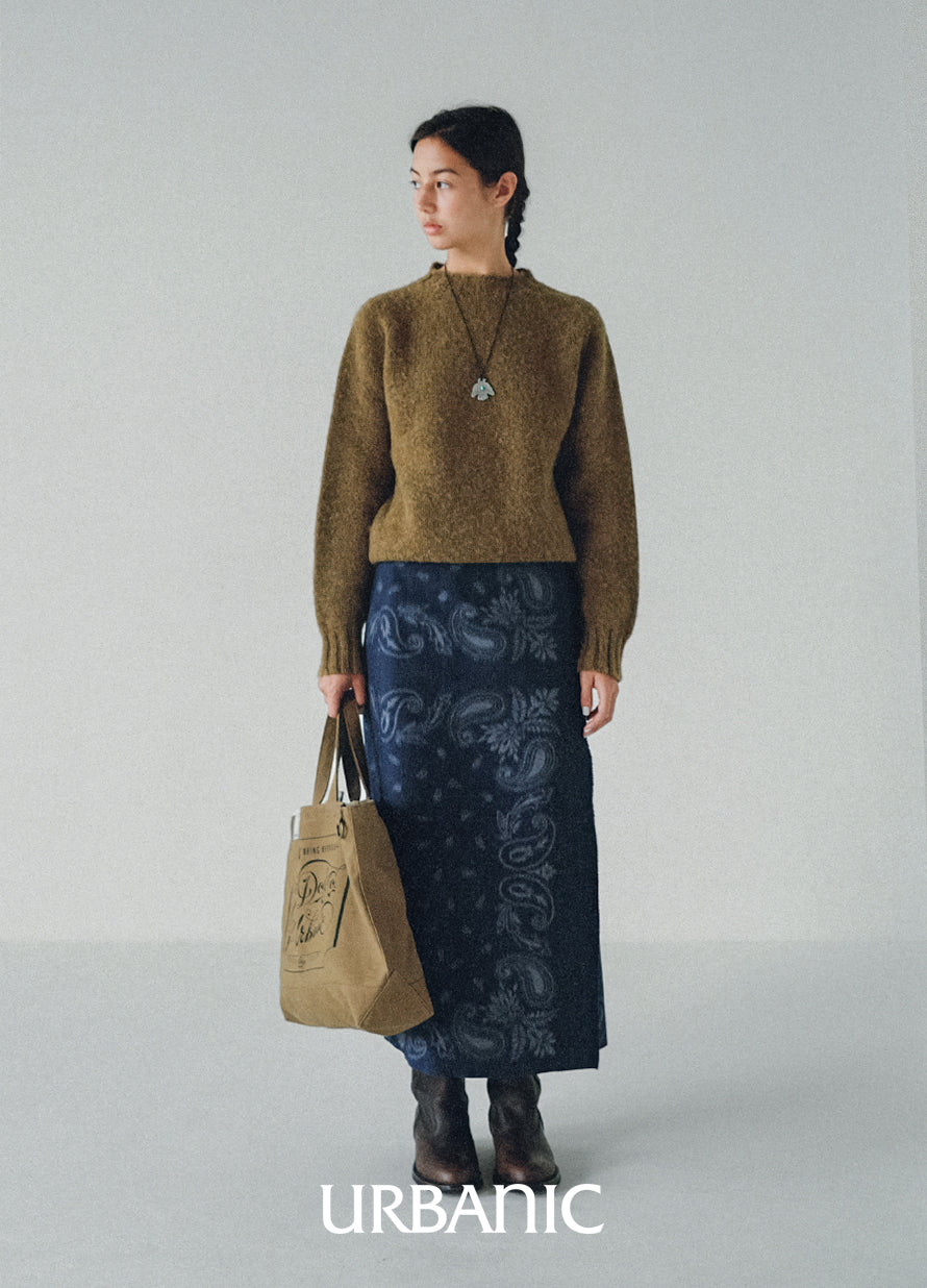 Indigo Paisley Wrap Skirt